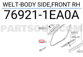 Nissan 769211EA0A WELT-BODY SIDE,FRONT RH