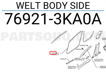 Nissan 769213KA0A WELT BODY SIDE