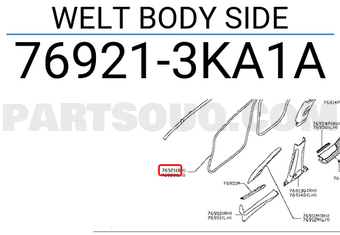 Nissan 769213KA1A WELT BODY SIDE