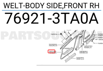 Nissan 769213TA0A WELT-BODY SIDE,FRONT RH