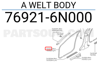 Nissan 769216N000 A WELT BODY