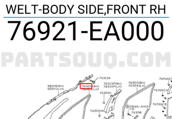 Nissan 76921EA000 WELT-BODY SIDE,FRONT RH