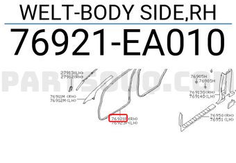 Nissan 76921EA010 WELT-BODY SIDE,RH