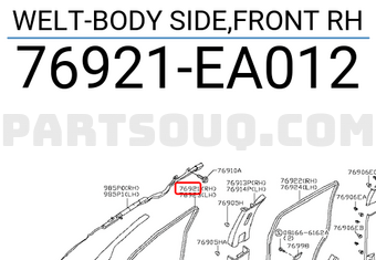 Nissan 76921EA012 WELT-BODY SIDE,FRONT RH