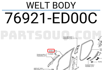 Nissan 76921ED00C WELT BODY