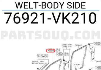 Nissan 76921VK210 WELT-BODY SIDE