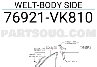 Nissan 76921VK810 WELT-BODY SIDE