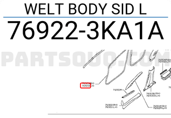 Nissan 769223KA1A WELT BODY SID L
