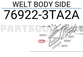 Nissan 769223TA2A WELT BODY SIDE