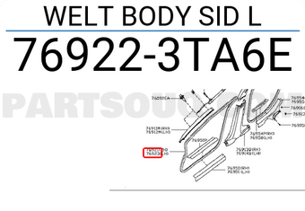 Nissan 769223TA6E WELT BODY SID L