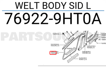 Nissan 769229HT0A WELT BODY SID L