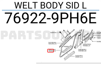 Nissan 769229PH6E WELT BODY SID L