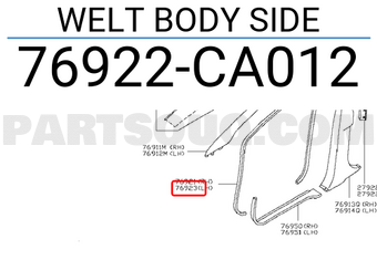 Nissan 76922CA012 WELT BODY SIDE