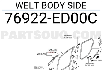 Nissan 76922ED00C WELT BODY SIDE