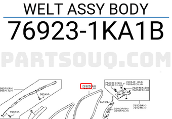 Nissan 769231KA1B WELT ASSY BODY