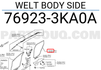 Nissan 769233KA0A WELT BODY SIDE