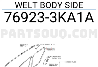 Nissan 769233KA1A WELT BODY SIDE