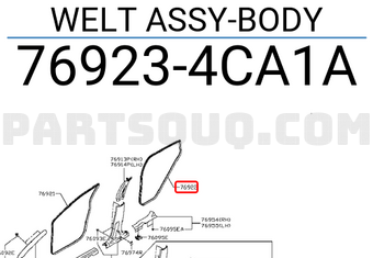 Nissan 769234CA1A WELT ASSY-BODY