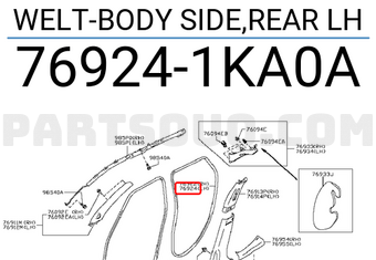 Nissan 769241KA0A WELT-BODY SIDE,REAR LH