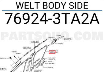 Nissan 769243TA2A WELT BODY SIDE