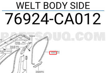 Nissan 76924CA012 WELT BODY SIDE