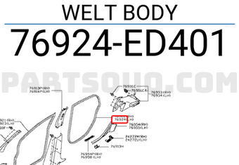 Nissan 76924ED401 WELT BODY