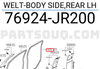Nissan 76924JR200 WELT-BODY SIDE,REAR LH