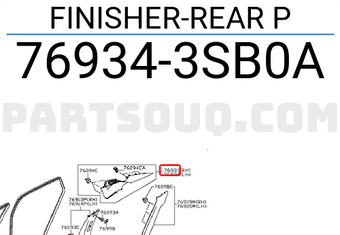 Nissan 769343SB0A FINISHER-REAR P