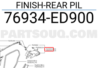 Nissan 76934ED900 FINISH-REAR PIL