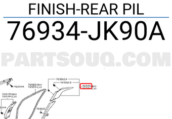 Nissan 76934JK90A FINISH-REAR PIL