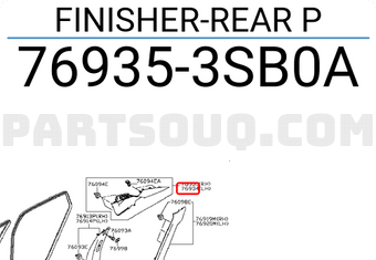 Nissan 769353SB0A FINISHER-REAR P
