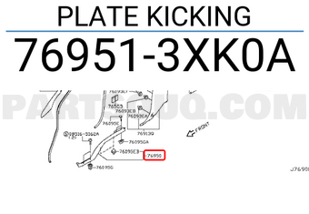 Nissan 769513XK0A PLATE KICKING