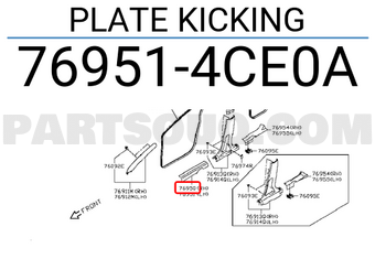 Nissan 769514CE0A PLATE KICKING
