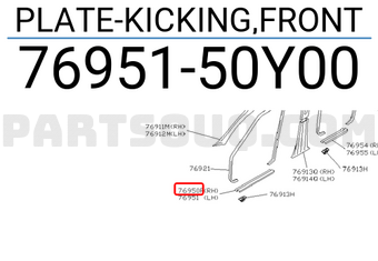 Nissan 7695150Y00 PLATE-KICKING,FRONT