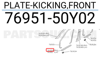 Nissan 7695150Y02 PLATE-KICKING,FRONT