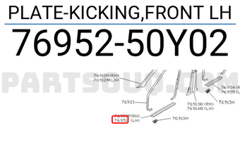Nissan 7695250Y02 PLATE-KICKING,FRONT LH