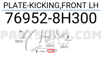 Nissan 769528H300 PLATE-KICKING,FRONT LH