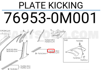 Nissan 769530M001 PLATE KICKING