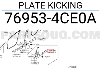 Nissan 769534CE0A PLATE KICKING
