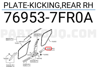 Nissan 769537FR0A PLATE-KICKING,REAR RH