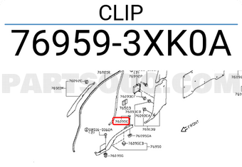 Nissan 769593XK0A CLIP
