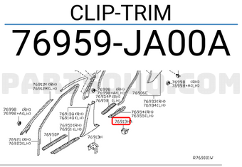 Nissan 76959JA00A CLIP-TRIM