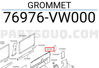 Nissan 76976VW000 GROMMET