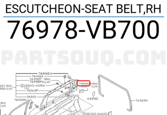 Nissan 76978VB700 ESCUTCHEON-SEAT BELT,RH