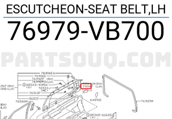 Nissan 76979VB700 ESCUTCHEON-SEAT BELT,LH