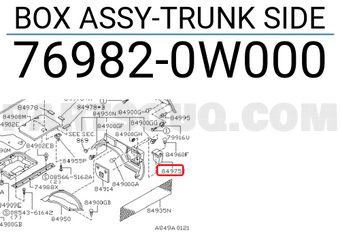 Nissan 769820W000 BOX ASSY-TRUNK SIDE