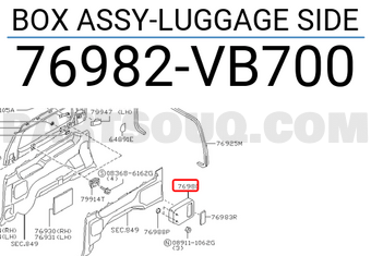 Nissan 76982VB700 BOX ASSY-LUGGAGE SIDE