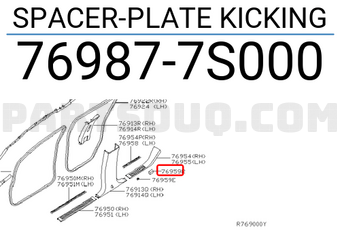 Nissan 769877S000 SPACER-PLATE KICKING