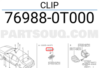 Nissan 769880T000 CLIP
