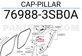 Nissan 769883SB0A CAP-PILLAR